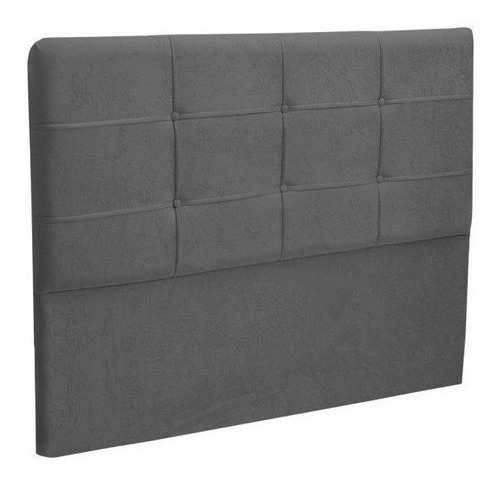  Cabeceira de cama box JS Móveis London King 195cm x 106cm Suede cinza