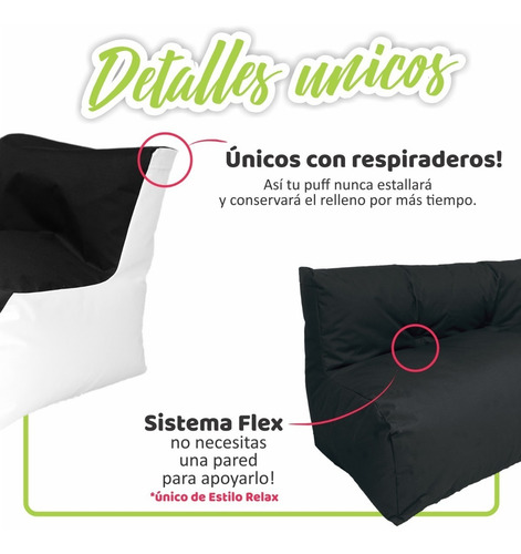 Sofa Puff En Lona 2 Puestos - Nuevo - Estilo Relax