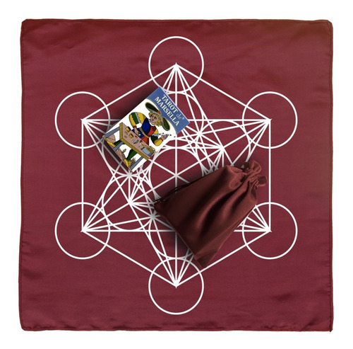Imagen 3 de 10 de Tarot Marsella Español + Tapete + Morral Mod Cubo Vino