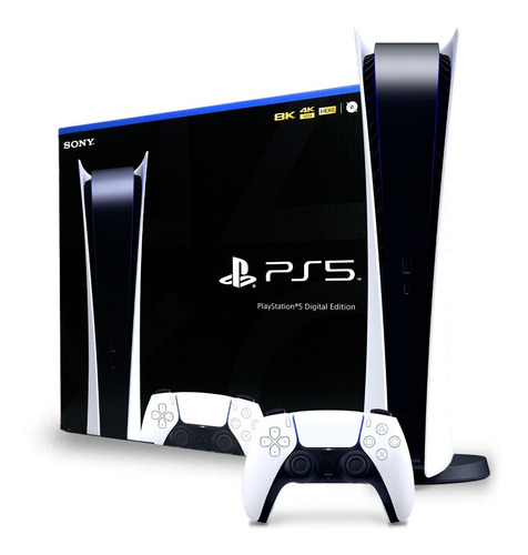 Sony PlayStation 5 825GB Digital Edition color blanco y negro