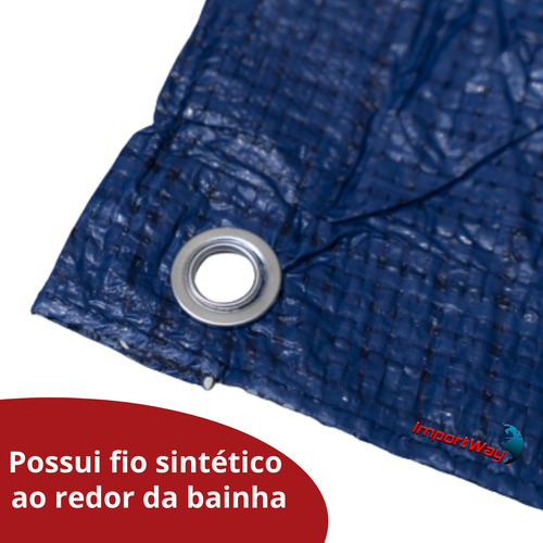 Lona Plástica Impermeável 6x4 Mts Carreteiro Reforçada Azul