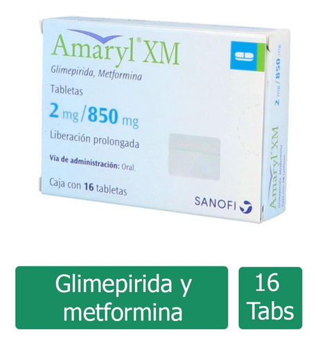 Amaryl Xm 2 Mg / 850 Mg Caja Con 16 Tabletas