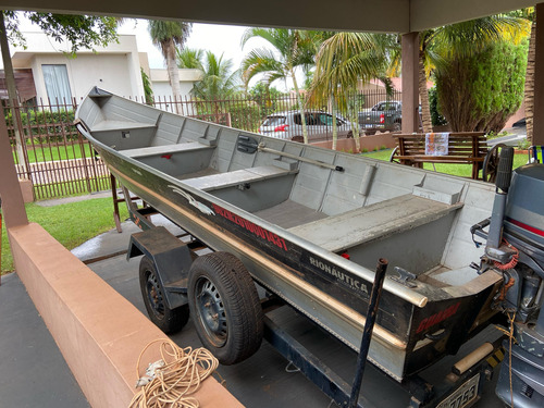 Barco Tupi Borda Alta Com Motor 25 Hp E Carreta