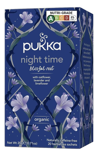 Pukka Herbal Teas Night Time Organic Oat Flower Lavender And