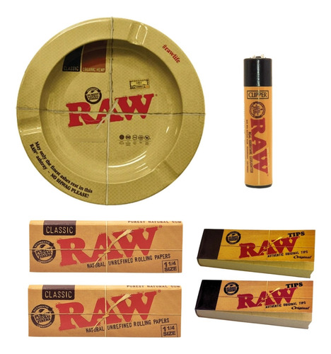 Papelillos Raw + Tips + Clipper + Cenicero - Pack Enrolado