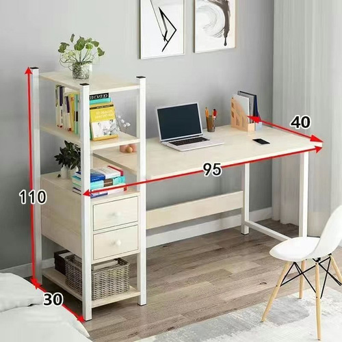 Mesa Escritorio Madera Para Computadora Con Cajó Con Estante