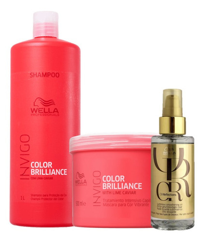Kit Wella Shampoo, Cond. Brilliance 1l + Oil Reflections