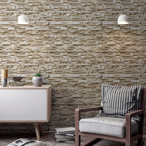 Papel Parede Pedras Canjiquinha Adesivo Lavavel 3d 1,5 M