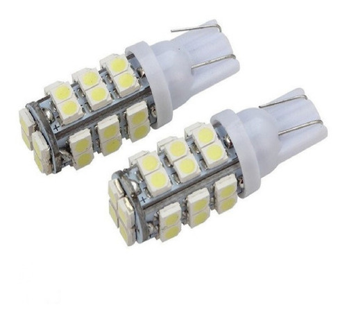 Par De Lampadas T10 28led Pingo Super Branca De 6000k 12v