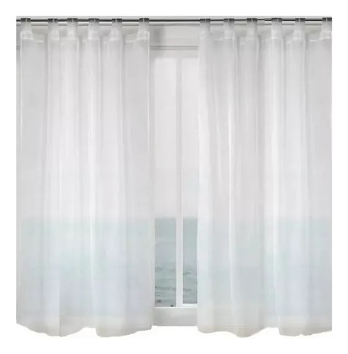 Cortina Voile Corta Blanca 2x 150x120 Aprox Ambiente Cocina