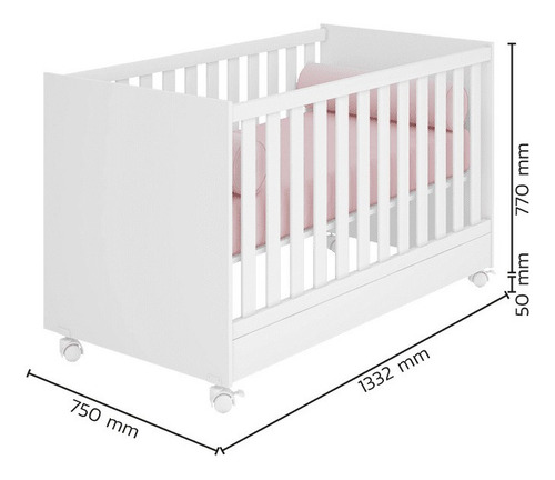Jogo Quarto Bebê Branco Berço Vira Mini Cama Consulte Frete