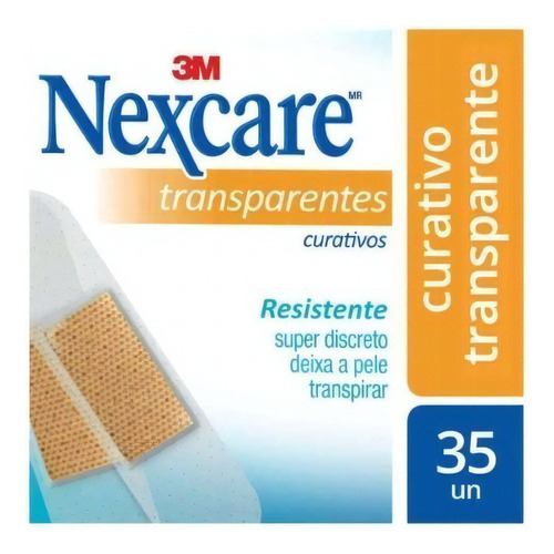 Curativo Nexcare 3m Transparente 35 Unidades Não Molha TRASPARENTE
