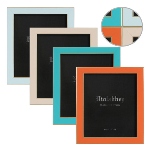Violabbey 8x10 Picture Frame Set Of 4 Colorful Photo Or