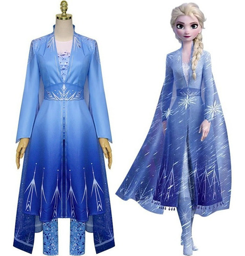 Frozen Elsa Traje De Cosplay Azul Para Mujer