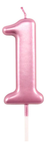 Vela De 1er Cumpleaños Primer Año De Cumpleaños Rosa Número
