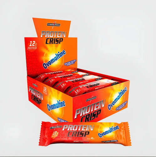 Barrinha Proteica Integralmédica Crisp 12 Un - 12g Proteinas Sabor Ovomaltine