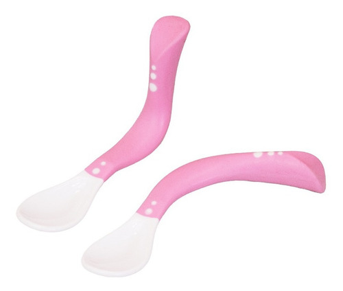 Colher Infantil Dobrável De Silicone 2 Uni Colorida Clingo Cor Rosa
