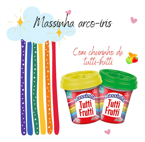 Brinquedo Massinha De Modelar Arco-iris Cheiro Tutti Frutti