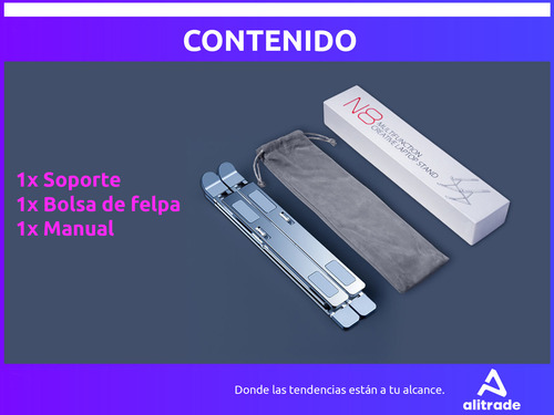 Soporte Notebook Aluminio Regulable Antideslizante Portatil