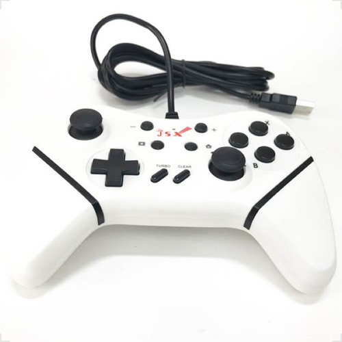 Controle Joystick Com Fio Usb Compatível Para N-switch Pc Cor Branco