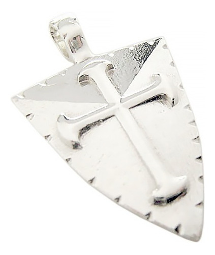 Pingente Escudo Medieval Cruz De Santiago/templária Em Prata