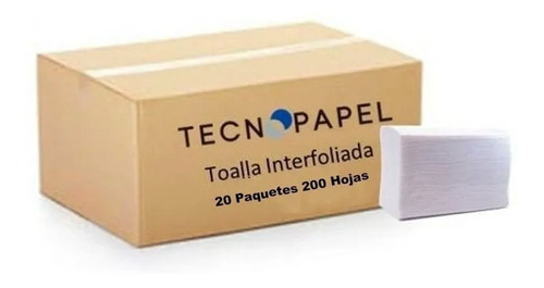 Imagen 1 de 3 de Toalla Interfoliada 2000 Hojas Dobles 10 Pack 200 Toallas
