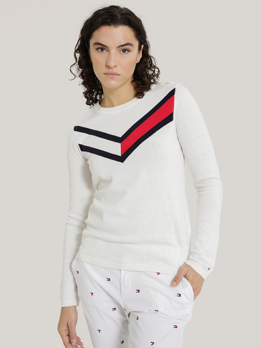 Sweater Con Diseño Chevron Blanco Tommy Hilfiger