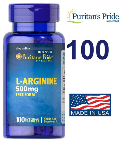 Arginina - 500mg - 100 Capsulas - Aminoacido - Importado