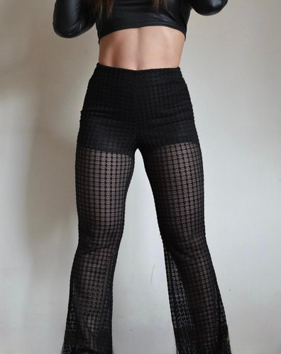 Pantalón De Vestir De Encaje Mujer Negro