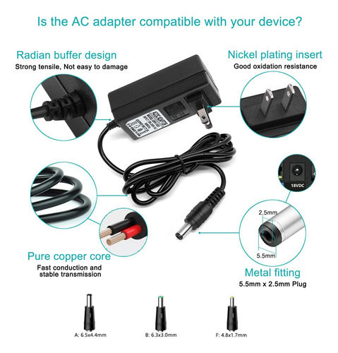 Cargador Adaptador 18 V Cc Compatible Con Altavoces Bluetoot