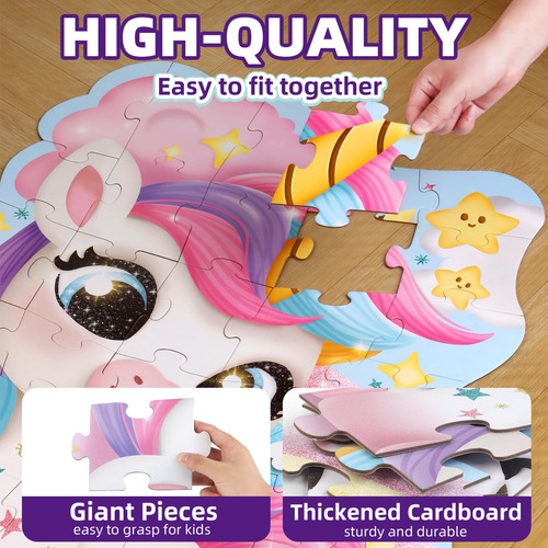 Puzzle Wookidel Unicorn Floor, 45 Piezas, Para Niños De 3 A