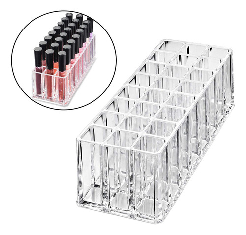 Soporte Para Lápiz Labial De 24 Rejillas, Caja De