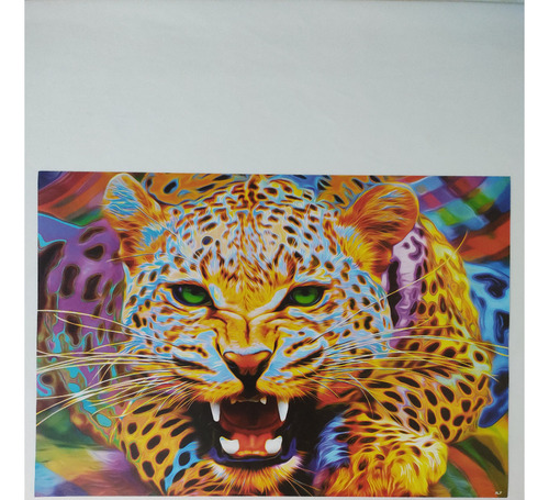 Tigre Amarillo Cuadro Decorativo 28x40 Cm Horizontal