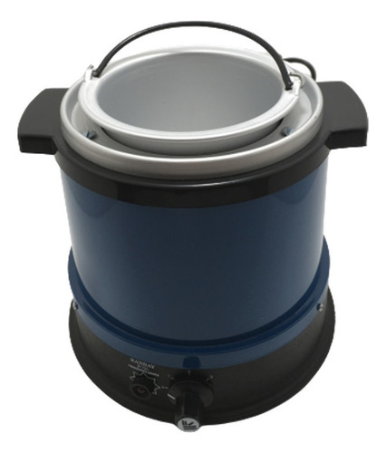 Panela Termocera Profiss 400g Com Balde Refil Derreter Cera Cor Azul