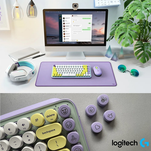 Teclado Bluetooth Logitech Pop Keys Retro Mecánico Emojis
