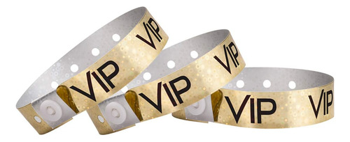 Pulseras De Plástico Vip Holográfico Premium Dorado, ...