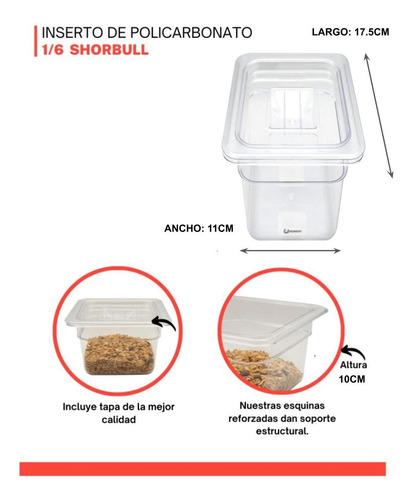 Inserto Noveno 1/9 Policarbonato C Tapa 10 Cm Cambro Shorbul