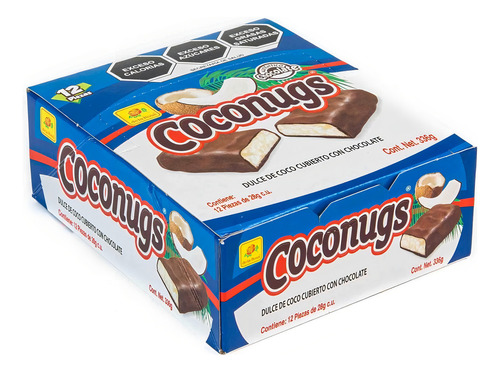 Chocolate Coconugs Dulce De Coco Cubierto De Chocolate 12pzs