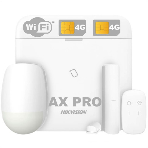 Kit Alarma Casa Inalámbrico Hikvision Ax Pro 96 Zonas 3g/4g 