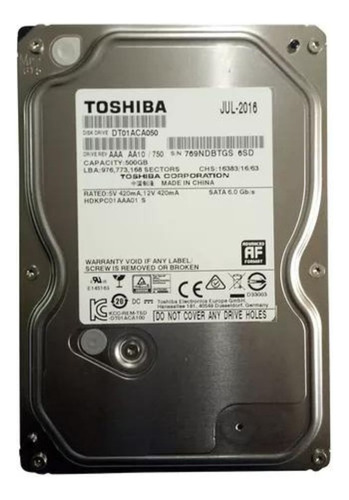 Disco Rígido Duro Toshiba 500gb Dt01aca050 (reacondicionado) (Reacondicionado)