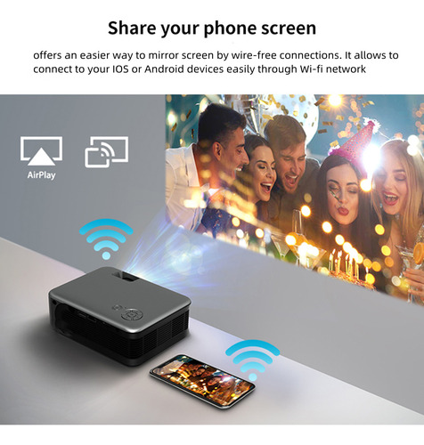 Un Proyector Hd, Proyector Wifi, 3000 Lúmenes, Vídeo Domésti