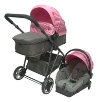 Comprar Carriola D Bebe Queen Portabebe Base De Carro Bambineto Color Rosa Color del chasis Plateado