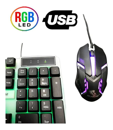 Kit Teclado Con Mouse Iluminacion Rgb Usb Jx-kt288