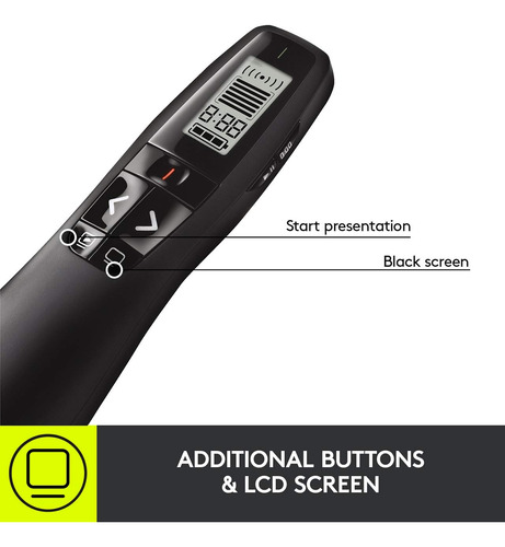 Clicker De Apresentação Sem Fio Logitech R800 Com Laser Verd
