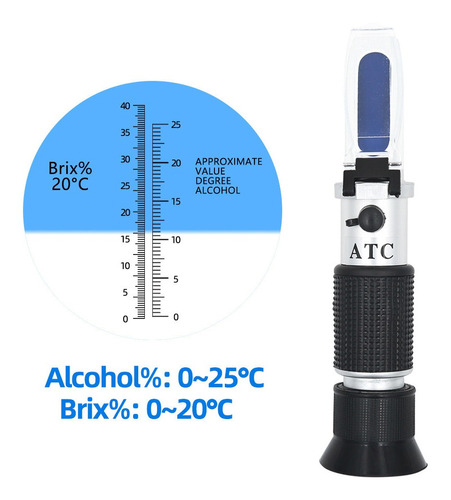 Alcoholímetro Al 25% Para Vinos Y Bebidas- Medidor Brix 40%