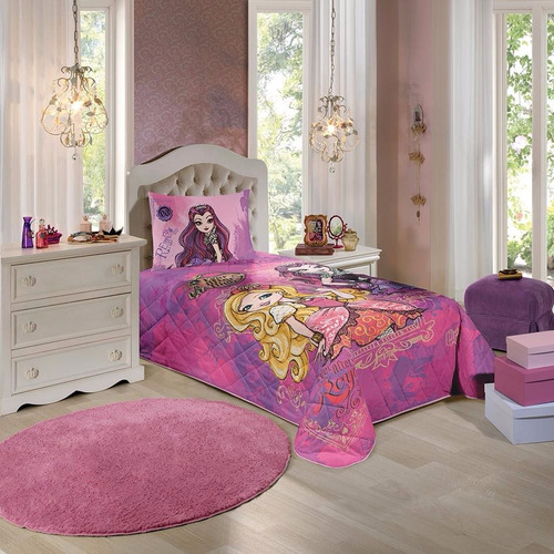 Colcha Matelassê Ever After High Solteiro + Fronha Lepper