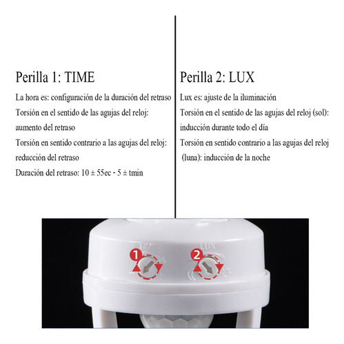 2 Porta Lámpara Sensor De Movimiento 360° Grados Socket