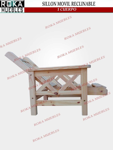 Imagen 4 de 6 de Sillon Individual Reclinable Cruz Para Living Pino Roka