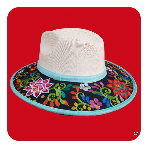 Imagen 8 de 10 de Elegante Sombrero Artesanal De Gamuza Bordado Mediano 2