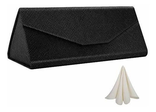 Funda Plegable Para Anteojos Color Negro Diseño Triangular